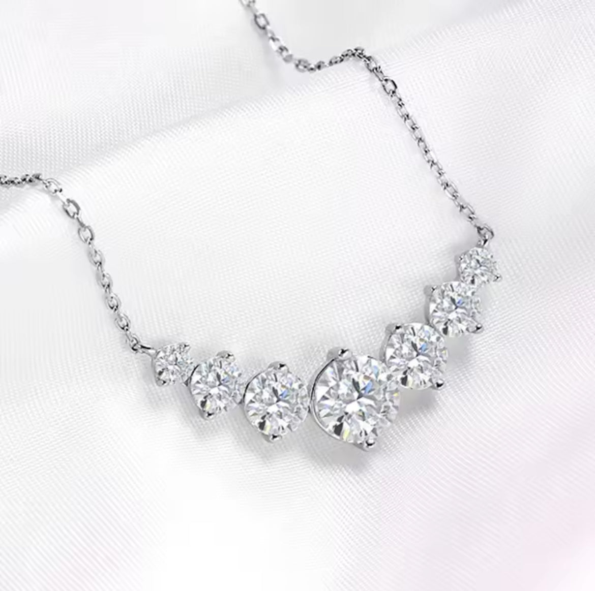 White Gold Zircon Necklace