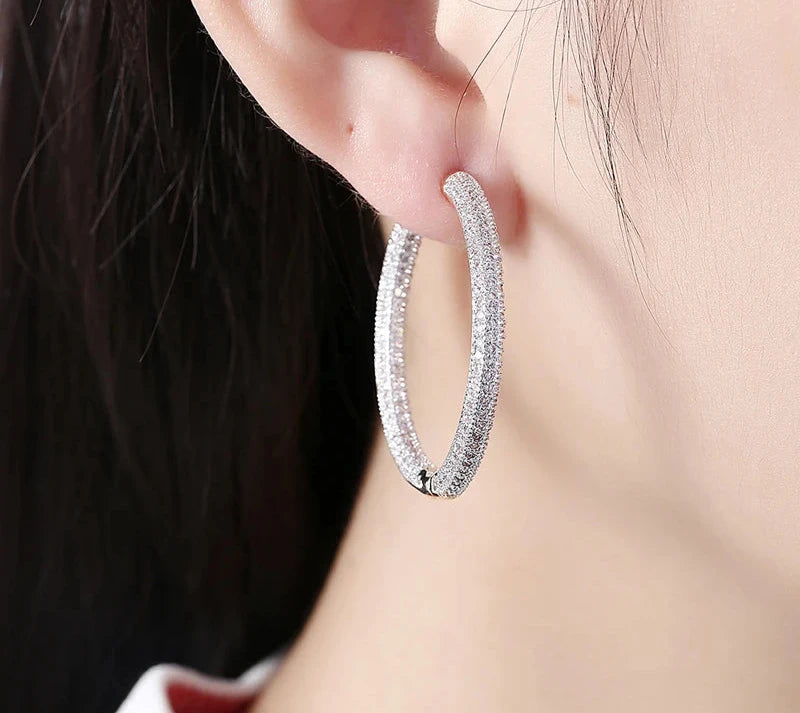 Studded hoop earring