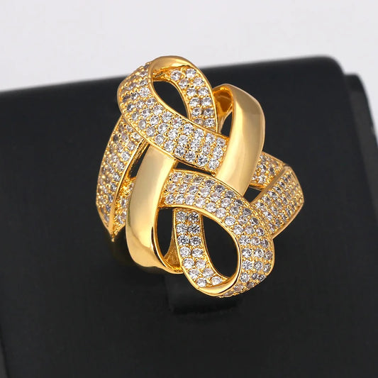 Bold Twisted Line Rings