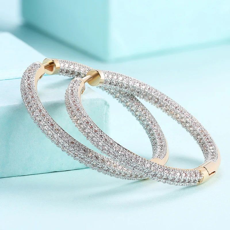 Studded hoop earring