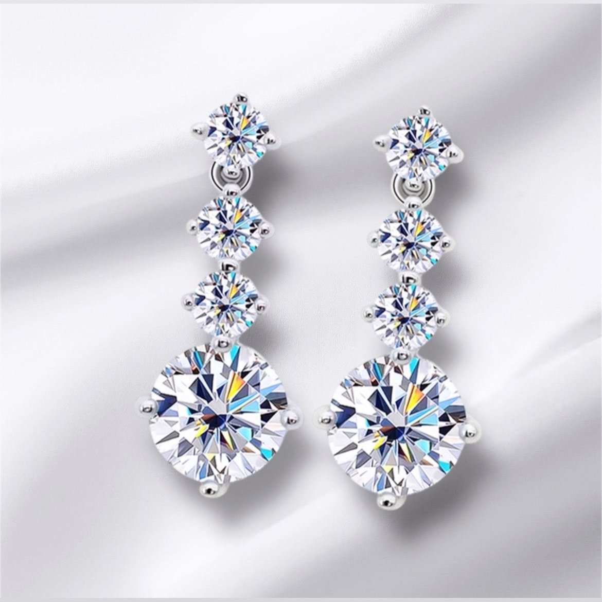 Earrings Silver Moissanite S925