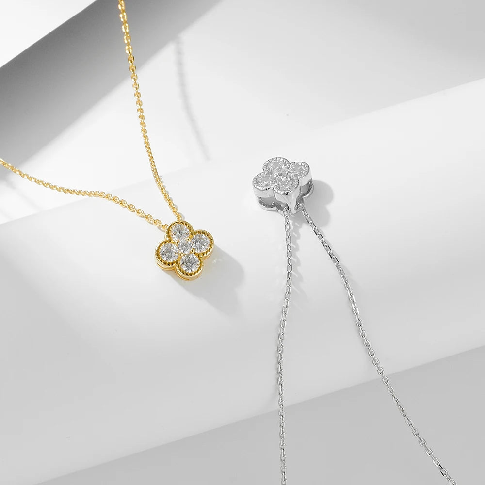 French Bling Four Leaf Clover pendant Necklace