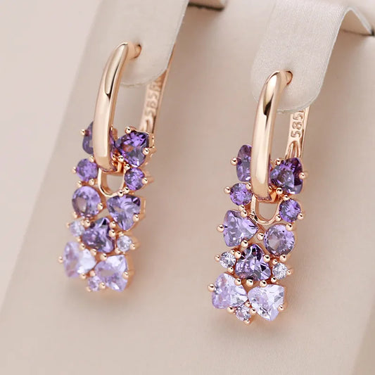 Earring - Natural purple zircon drop earrings